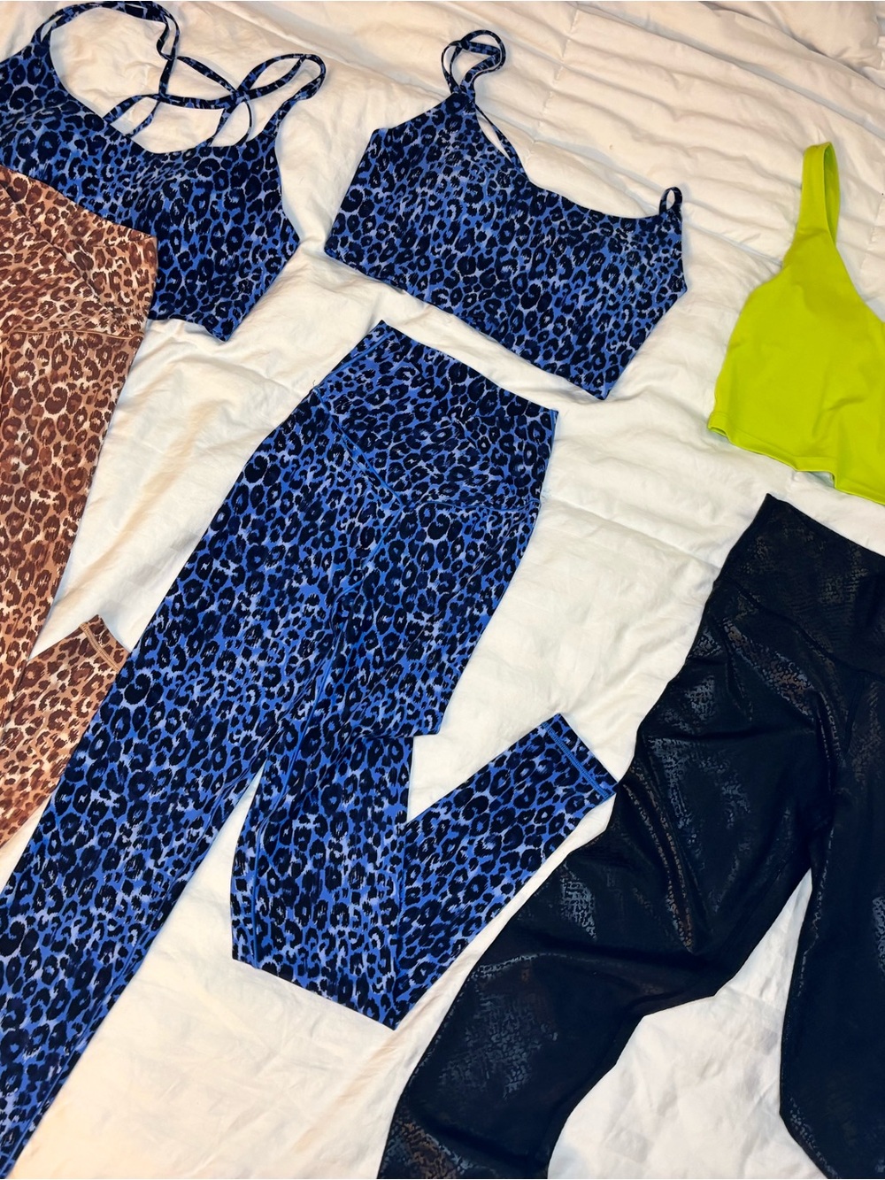 OFFLINE by AERIE 3 SMALL Sports Bras + 2 XS+ SMALL animal print leggings